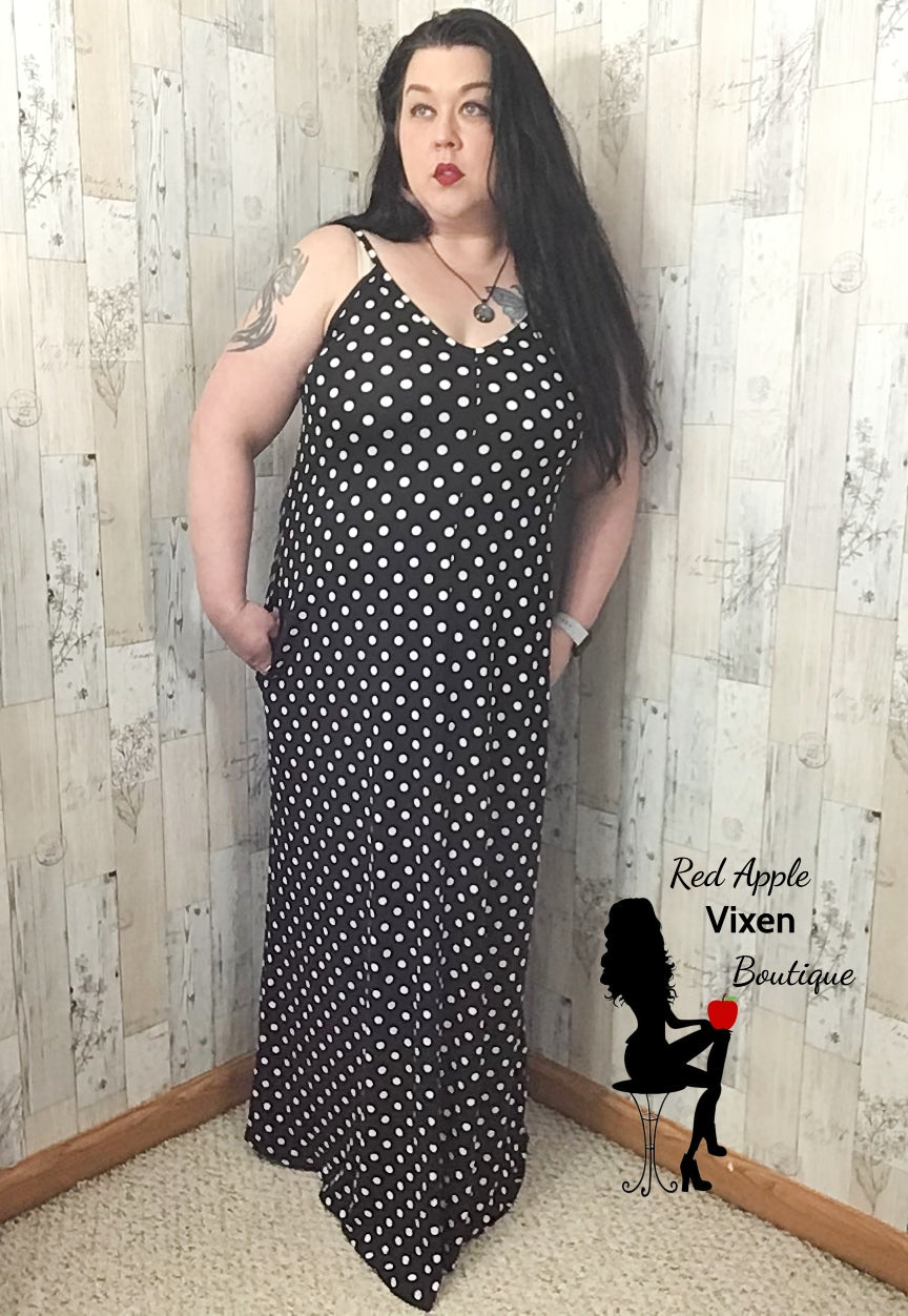 Polka Dot Maxi Dress Size Small, 2XLarge, and 3XLarge