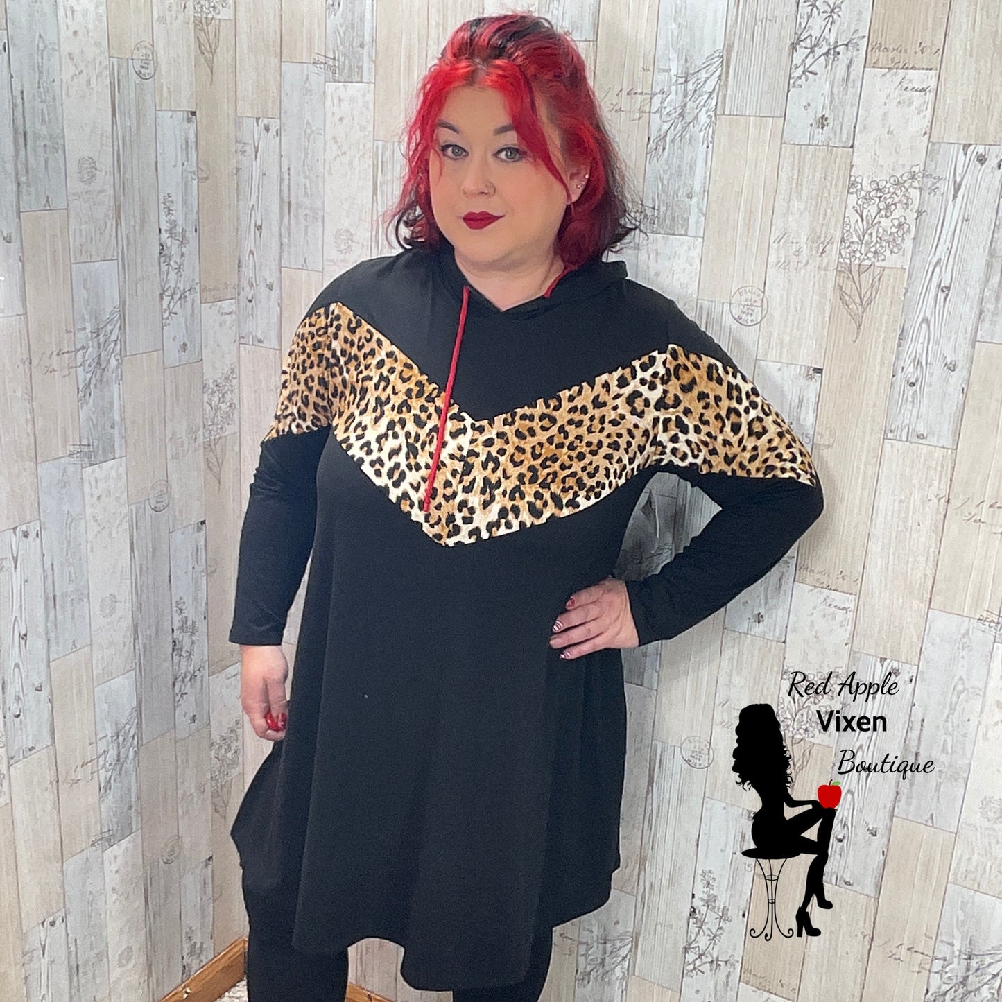 Leopard Print Color Block Midi Dress - Sassy Chick Clothing
