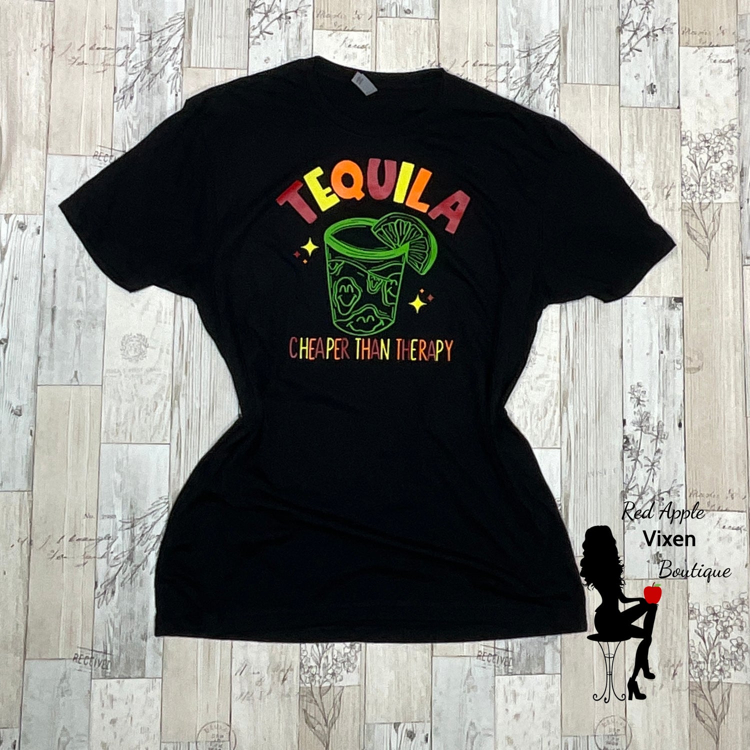 Tequila Cheaper Than Therapy Graphic Tee - Sassy Chick Clothing