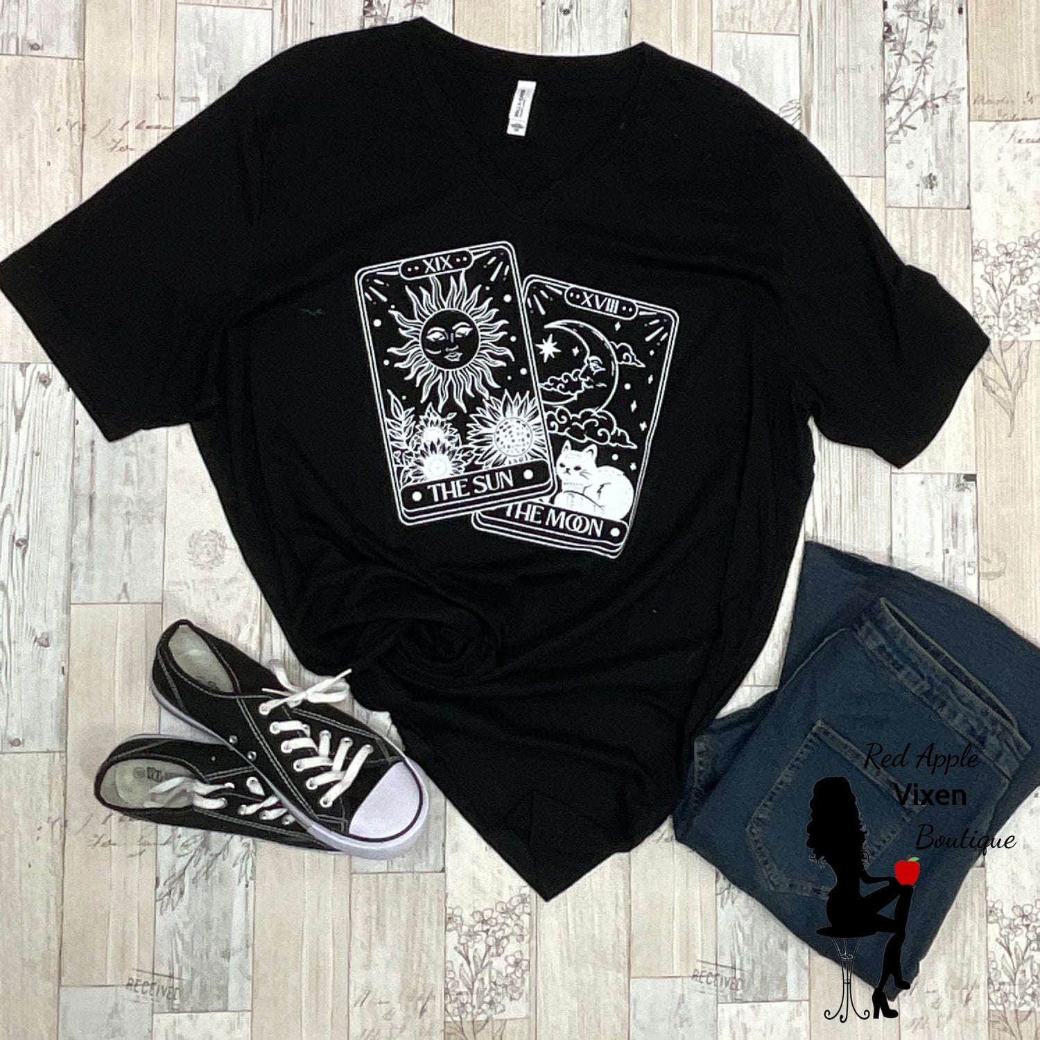 The Sun and Moon Tarot Cards Graphic Tee - Sassy Chick Clothing