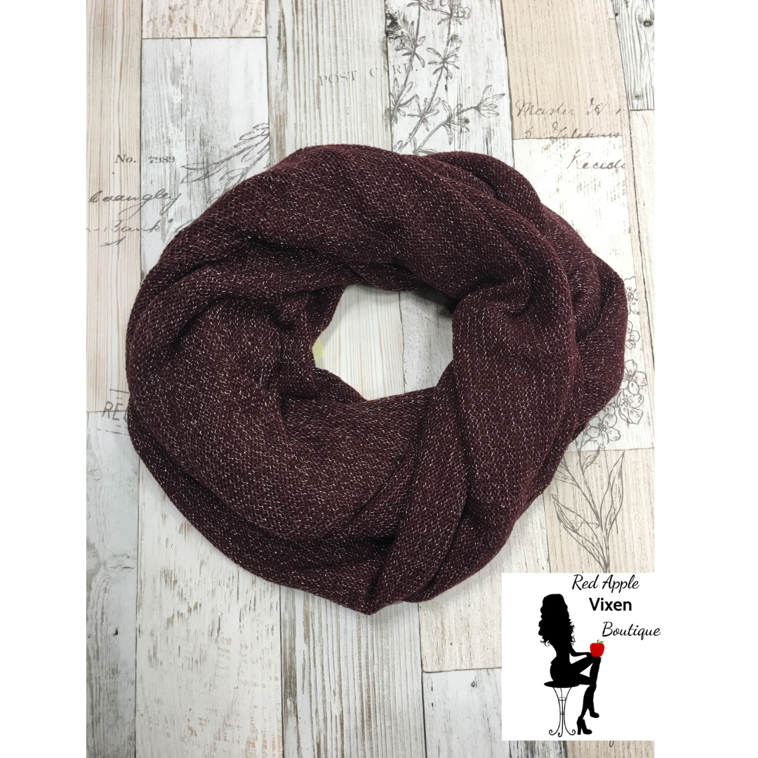 Glitter Accent Infinity Scarves - Sassy Chick Clothing