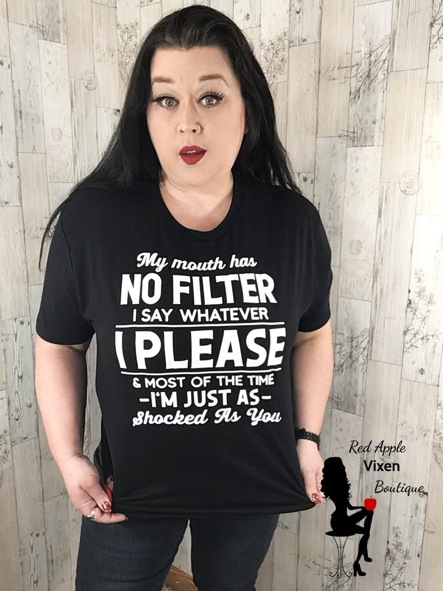 No Filter Graphic Tee - Sassy Chick Clothing