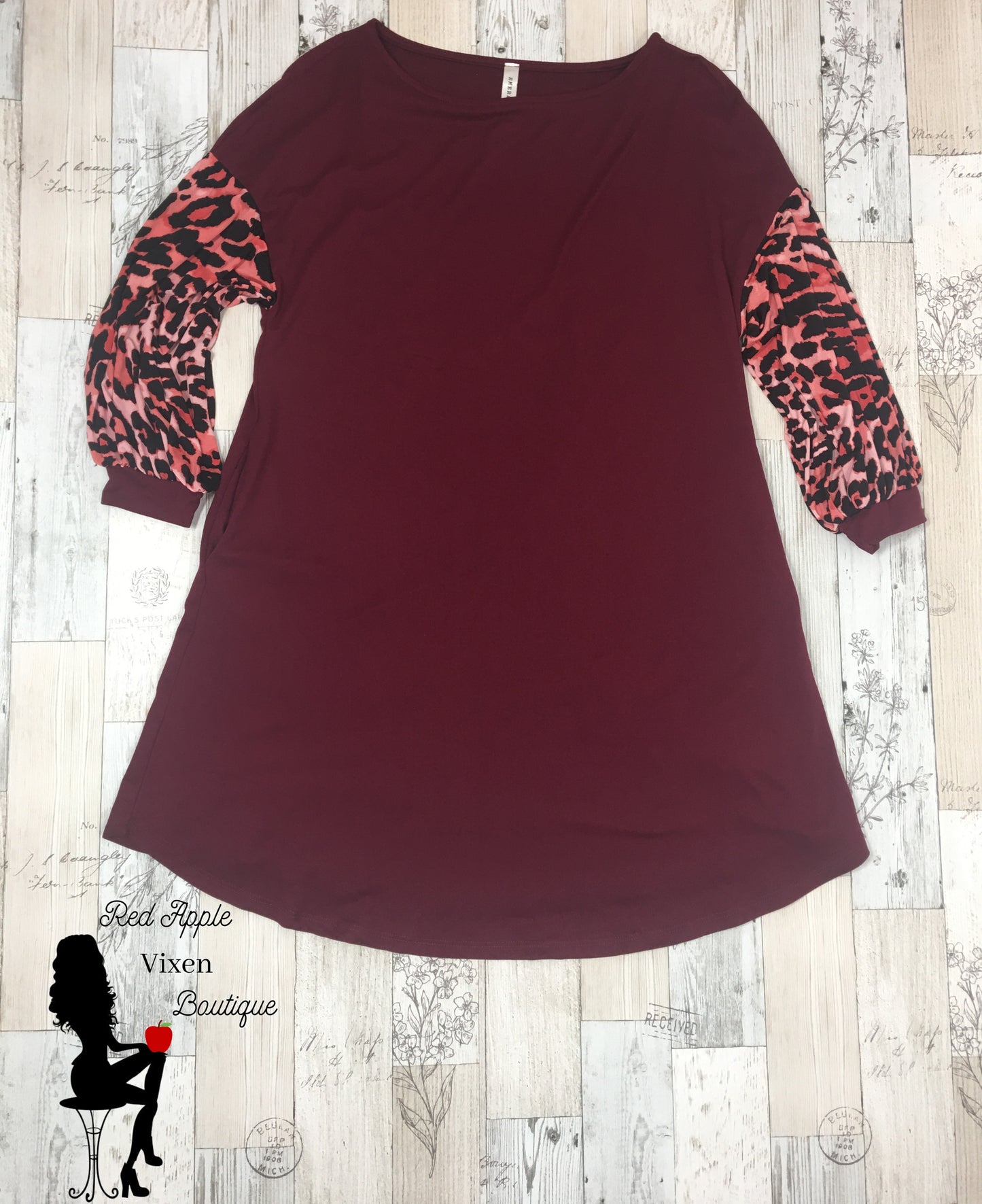 Animal Print Swing Dress - Red Apple Vixen Boutique