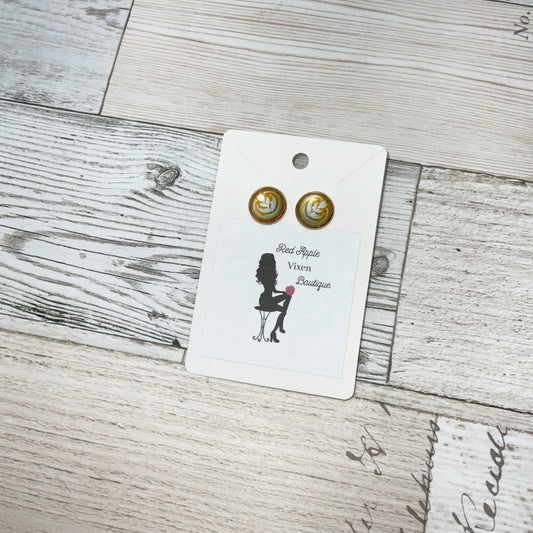 Coffee Latte Stud Earrings - Sassy Chick Clothing