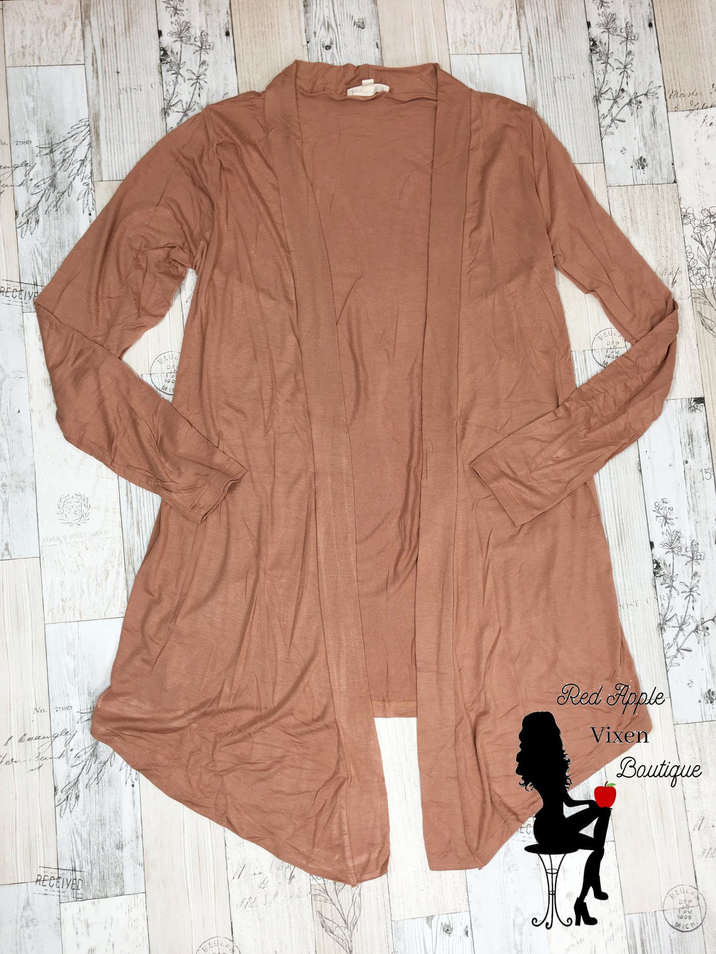 Drapey Long Sleeve Cardigan Camel - Red Apple Vixen Boutique