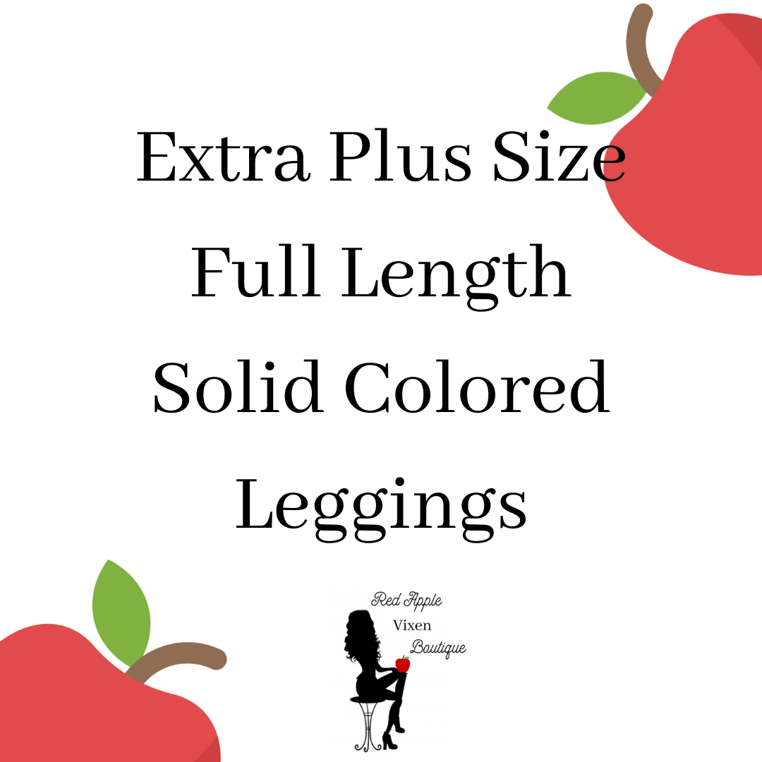 Extra Plus Size Solid Colored Full Length Leggings - Red Apple Vixen Boutique