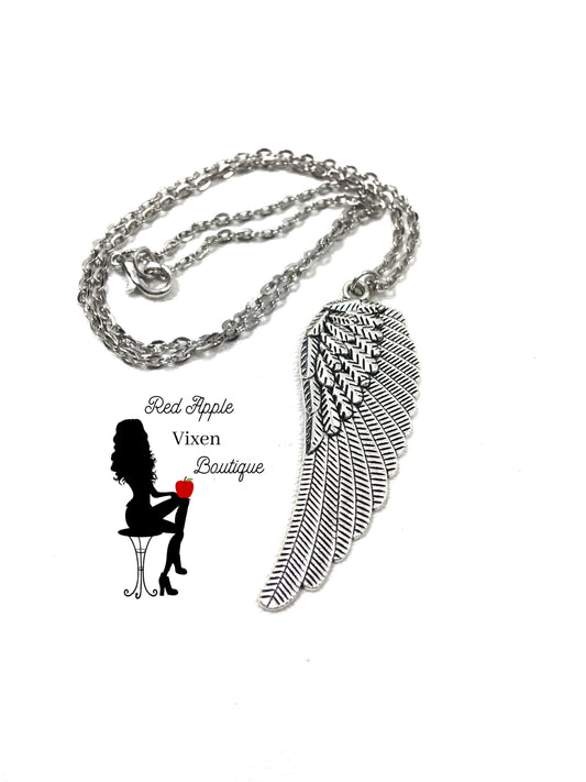 Angel Wing Pendant Necklace - Red Apple Vixen Boutique