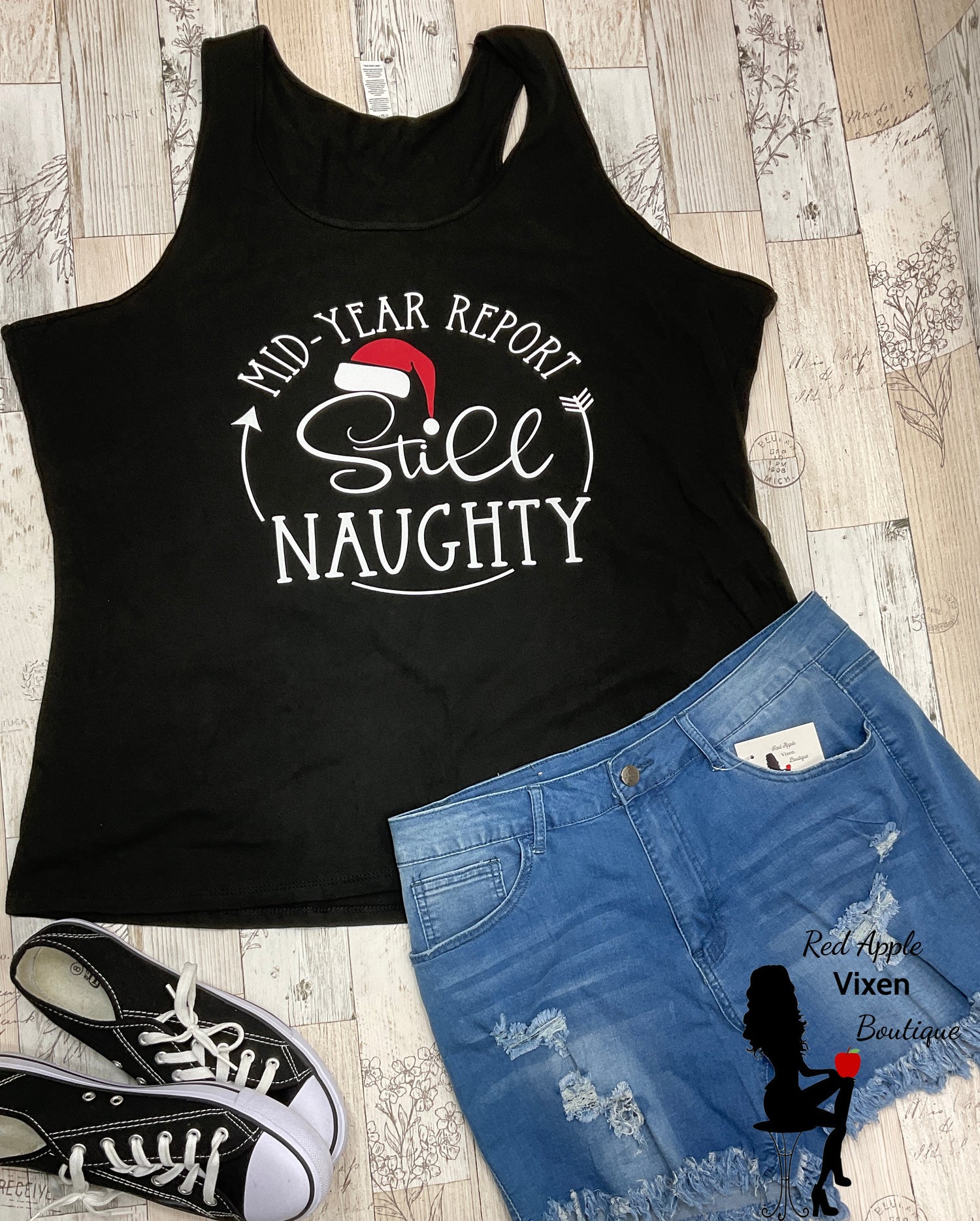 Mid Year Check In Still Naughty Graphic Tank - Sassy Chick Clothing