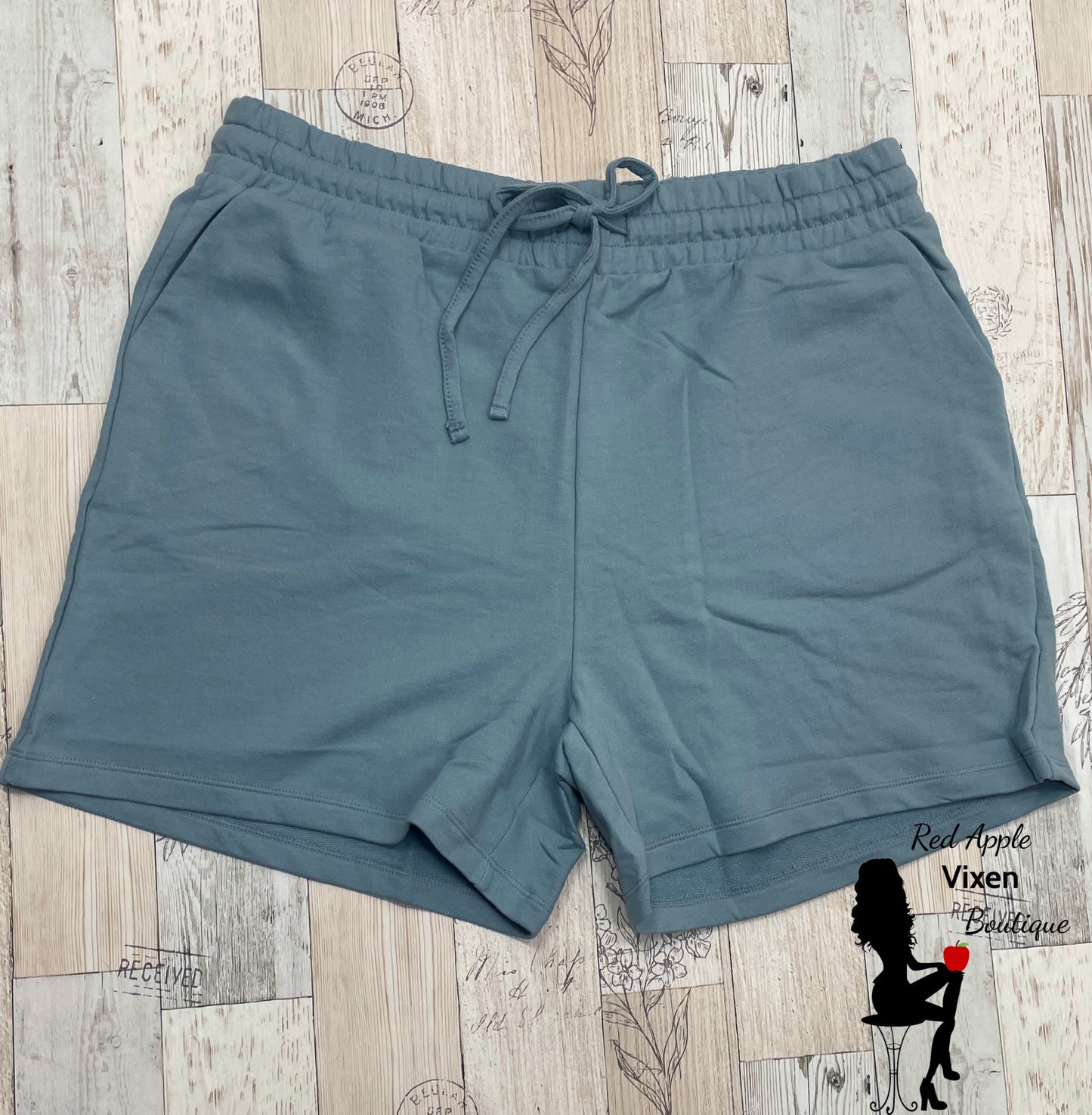 Blue Grey French Terry Shorts - Sassy Chick Clothing