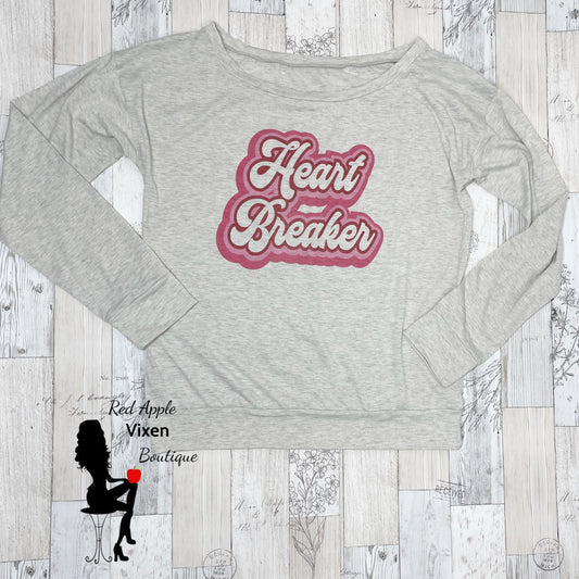 Heart Breaker Long Sleeve Graphic Tee - Sassy Chick Clothing