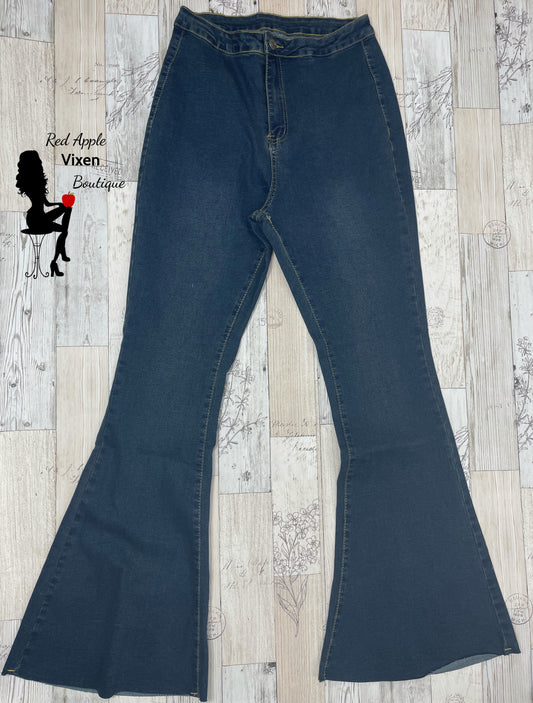 High Waisted Flare Jeans - Red Apple Vixen Boutique