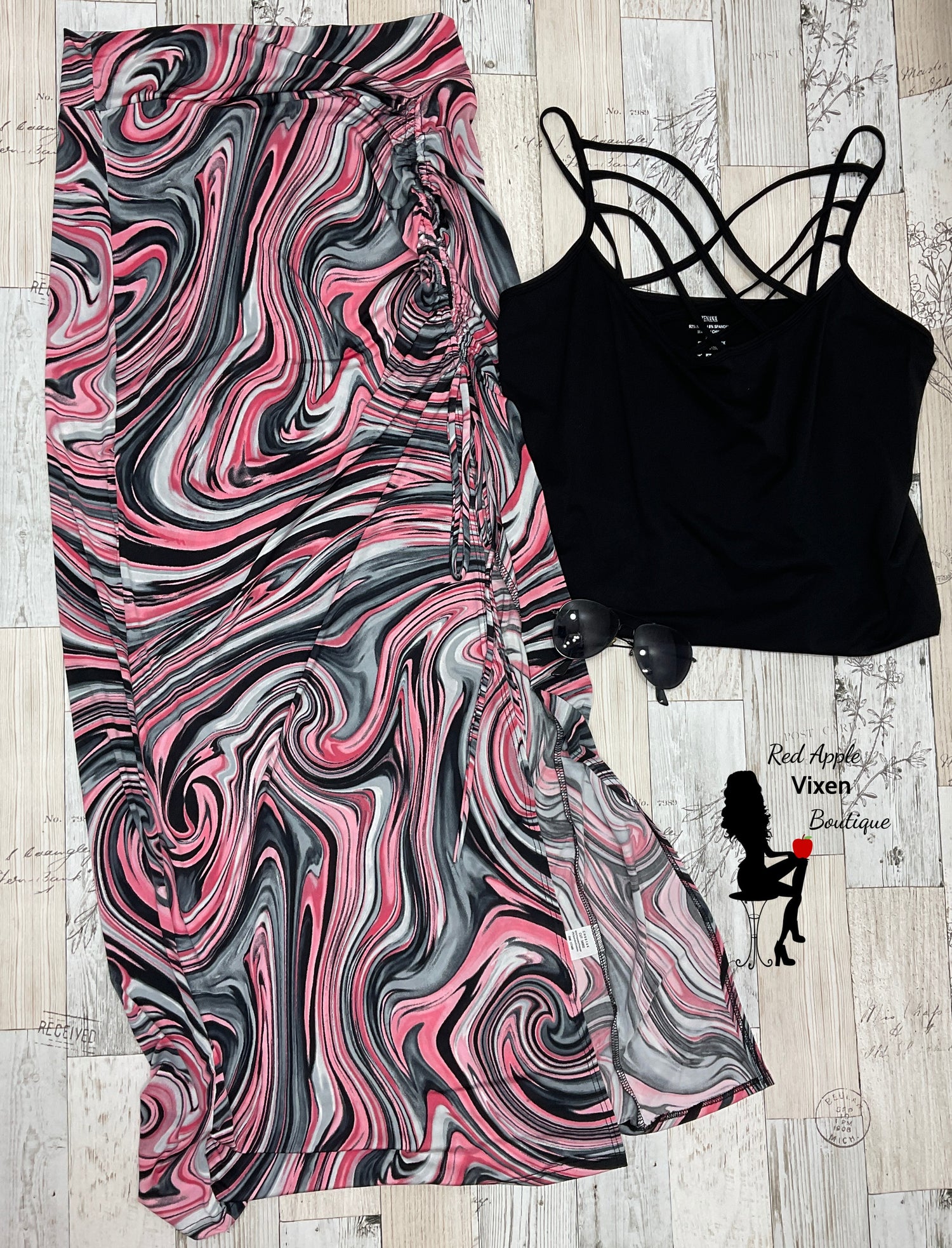 Black and Pink Marble Maxi - Sassy Chick Clothing