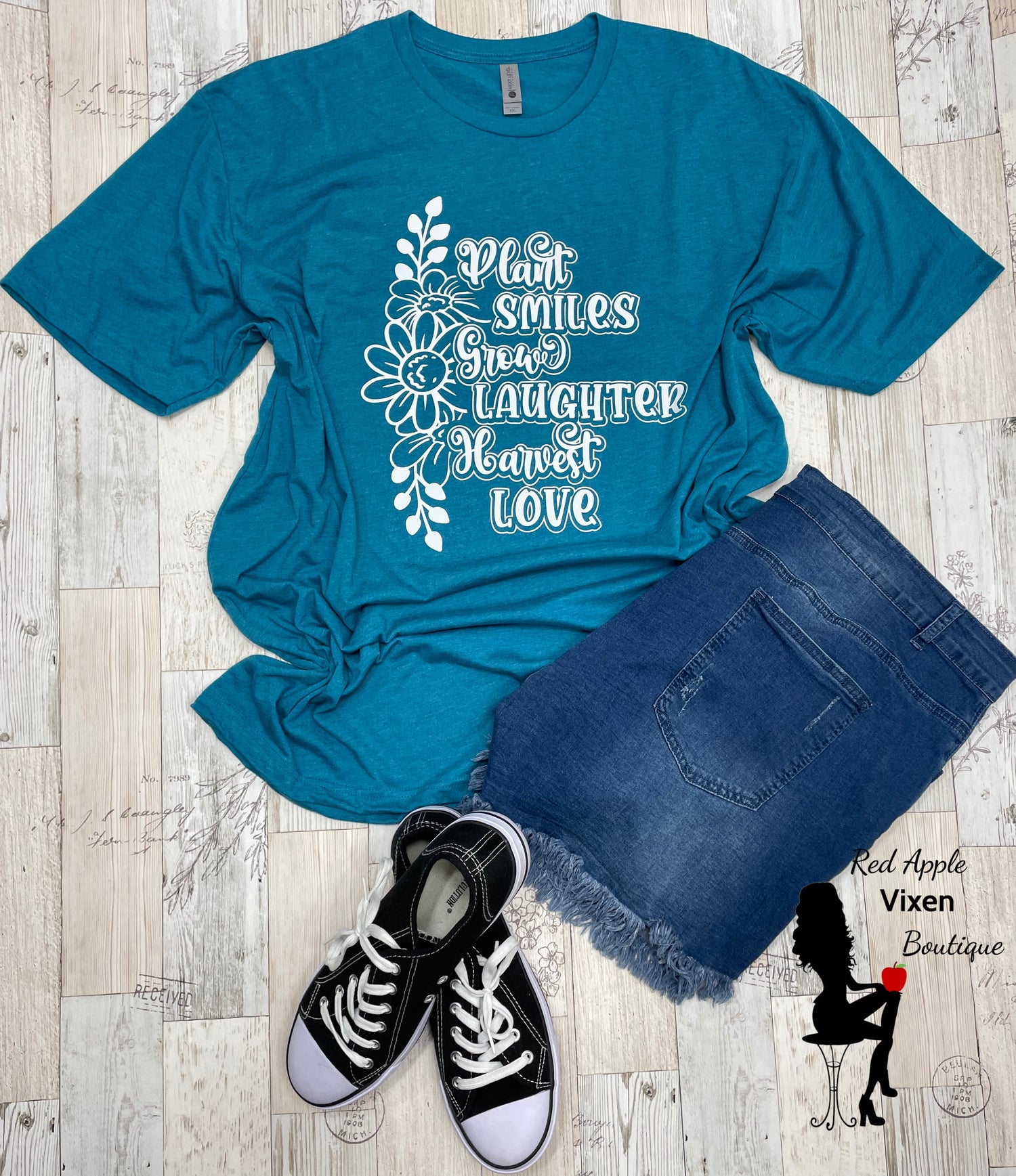 Plant Smiles, Grow Laughter Harvest Love Graphic Tee - Sassy Chick Clothing