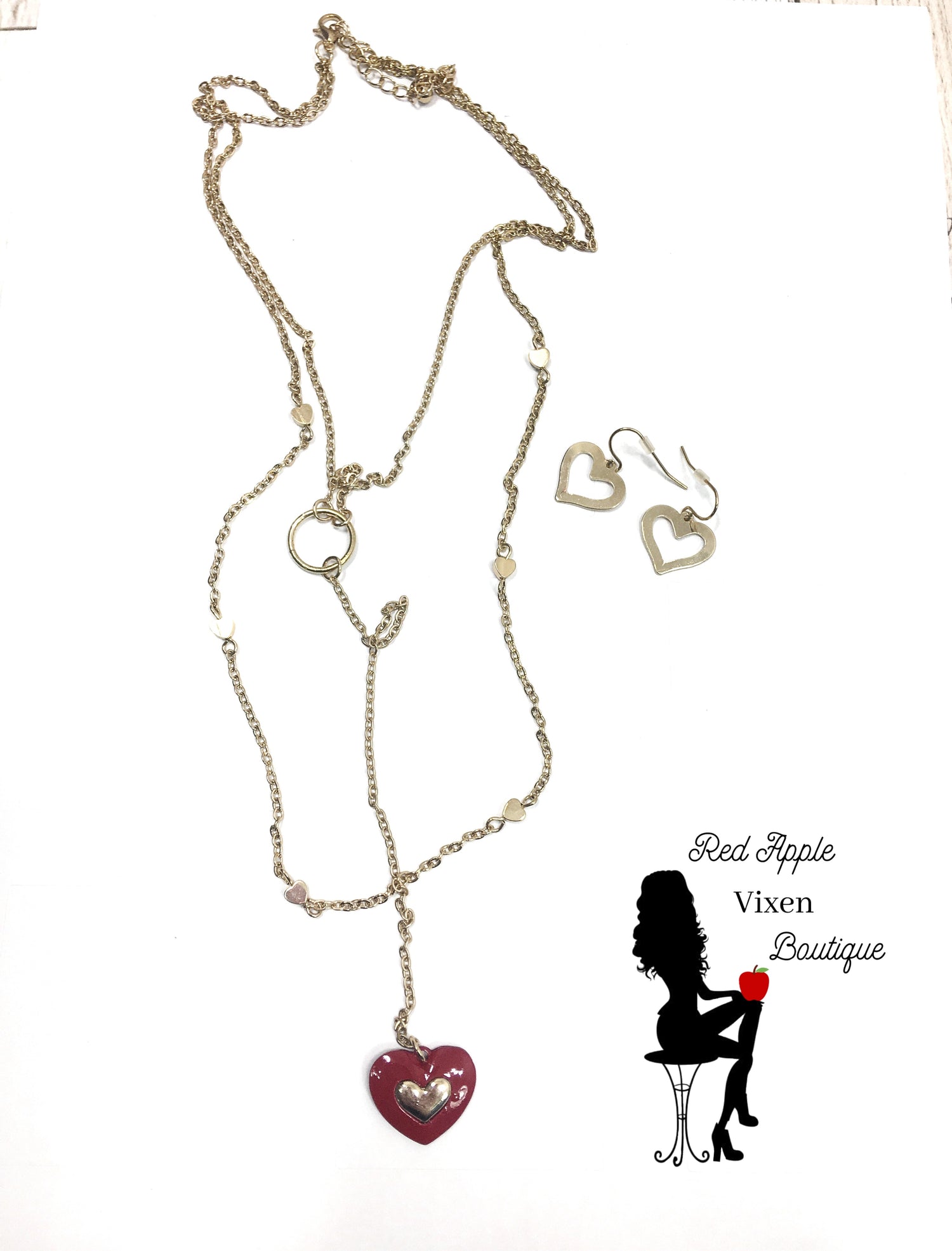 Heart Pendant Necklace - Red Apple Vixen Boutique