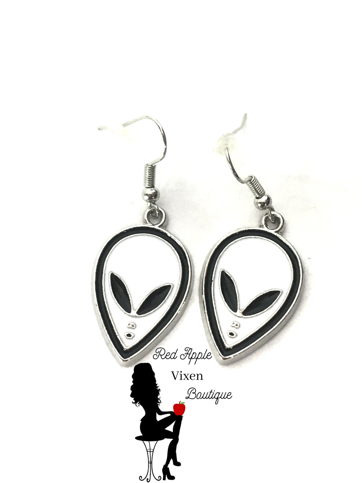 Alien Head Dangle Earrings - Red Apple Vixen Boutique