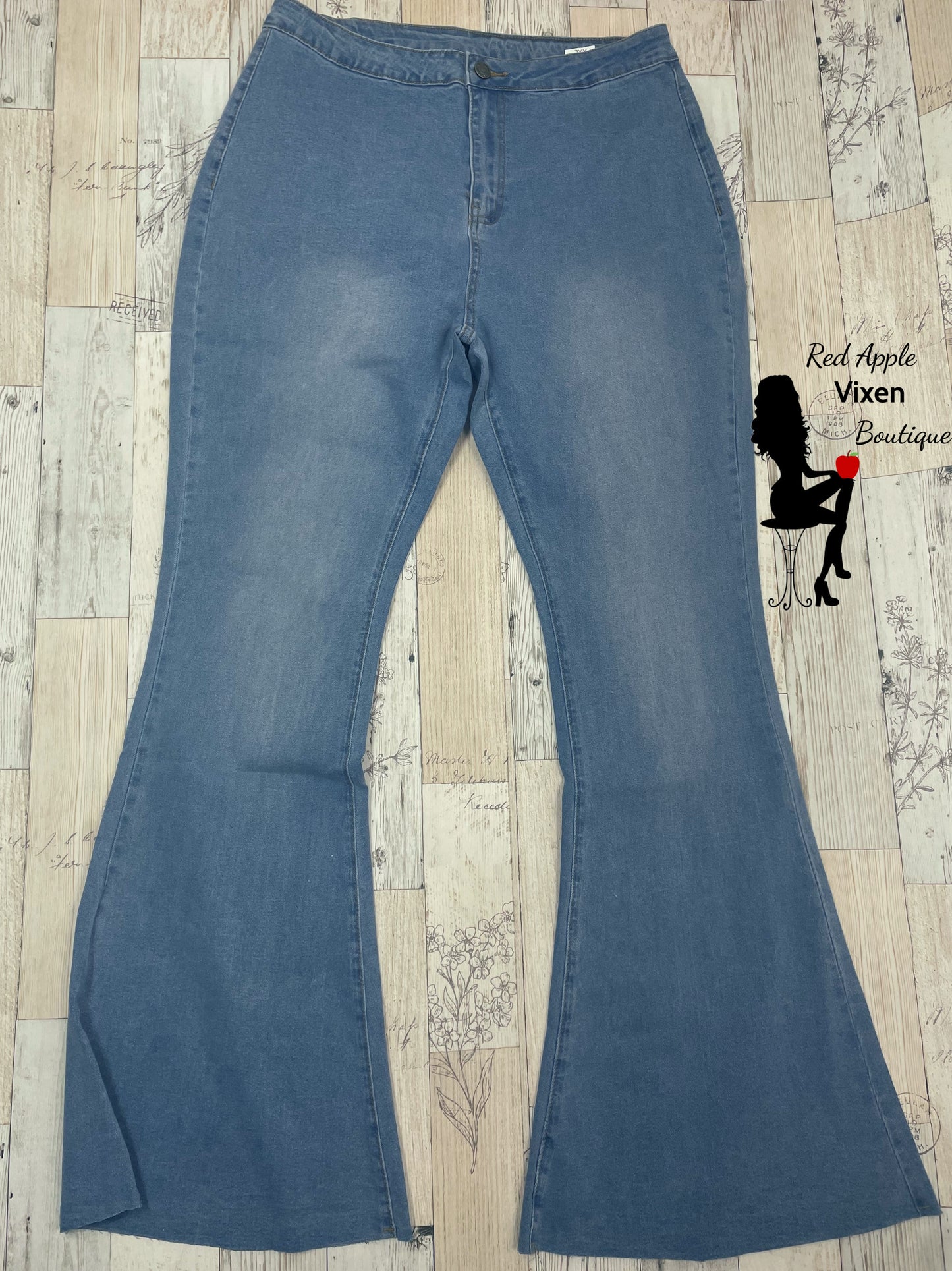 High Waisted Flare Jeans - Red Apple Vixen Boutique