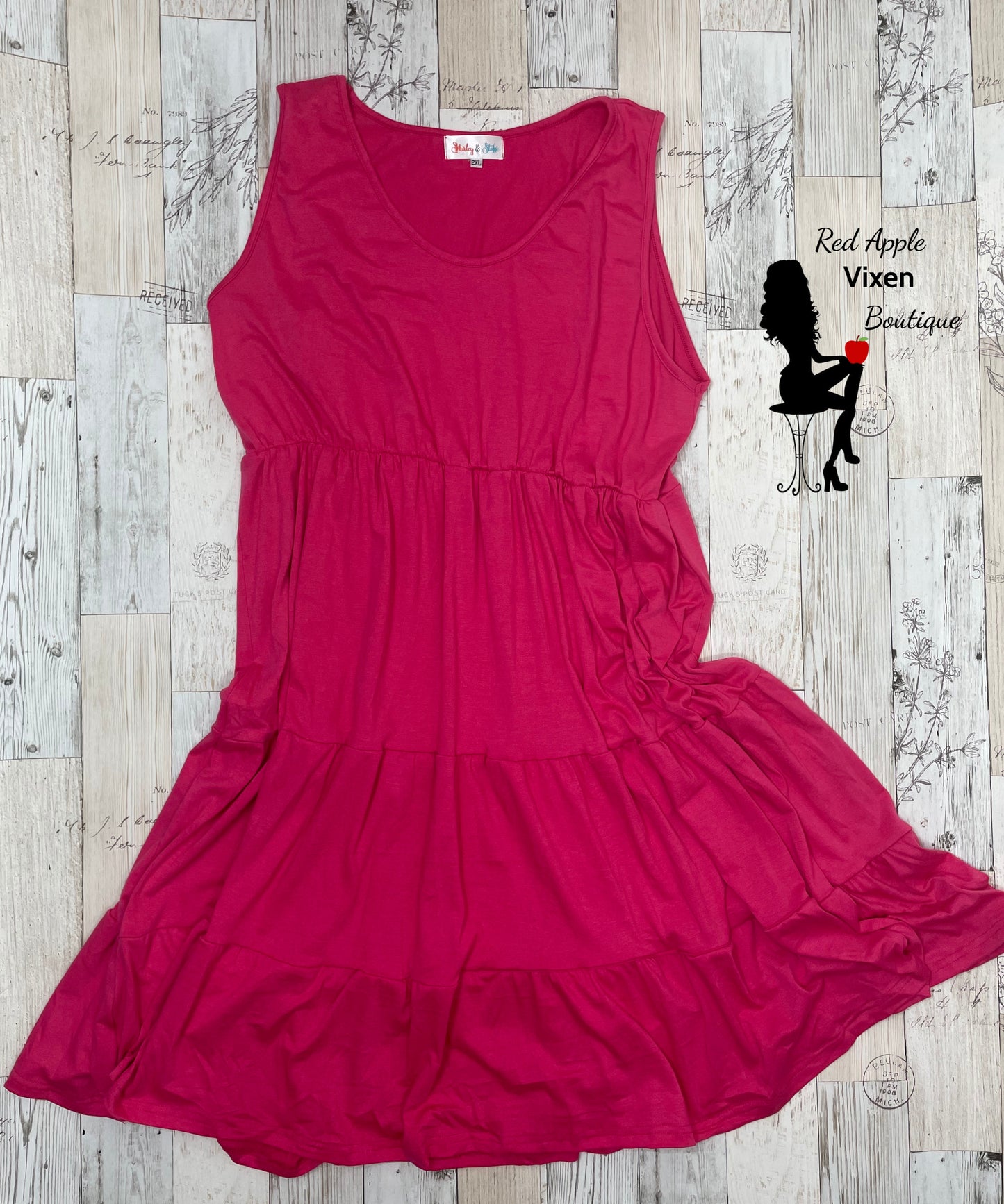 Pink Ruffle Tank Dress - Red Apple Vixen Boutique