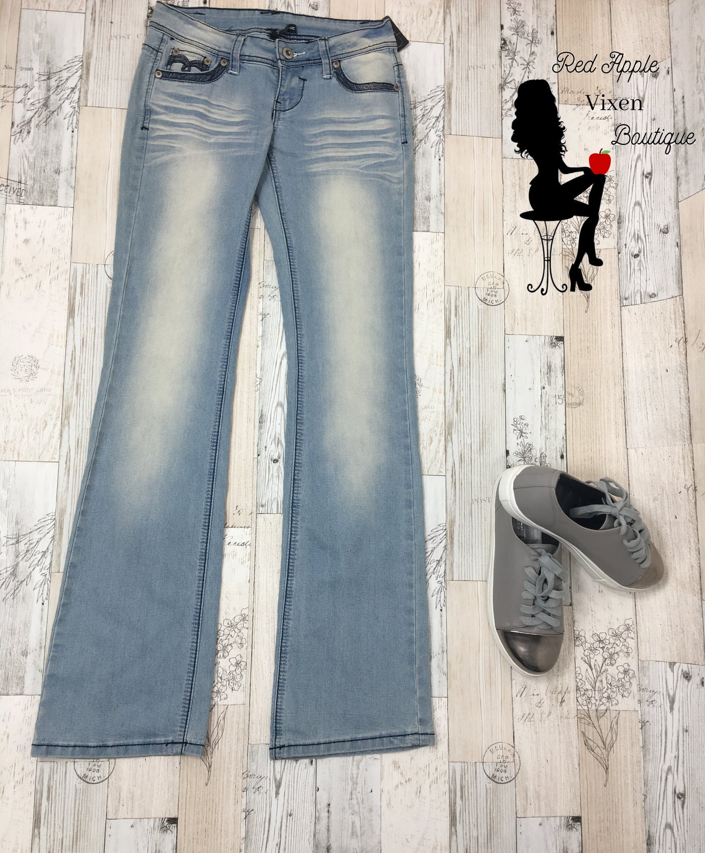 Stretch Denim Boot Cut Jeans - Red Apple Vixen Boutique
