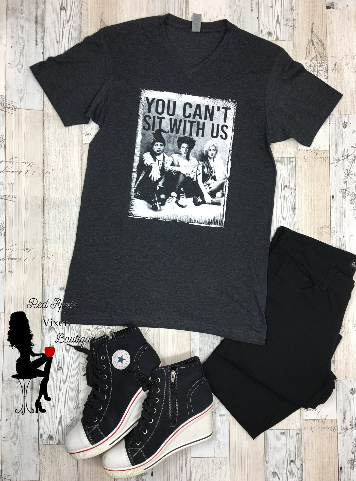 You Can't Sit With Us Halloween Graphic Tee - Red Apple Vixen Boutique
