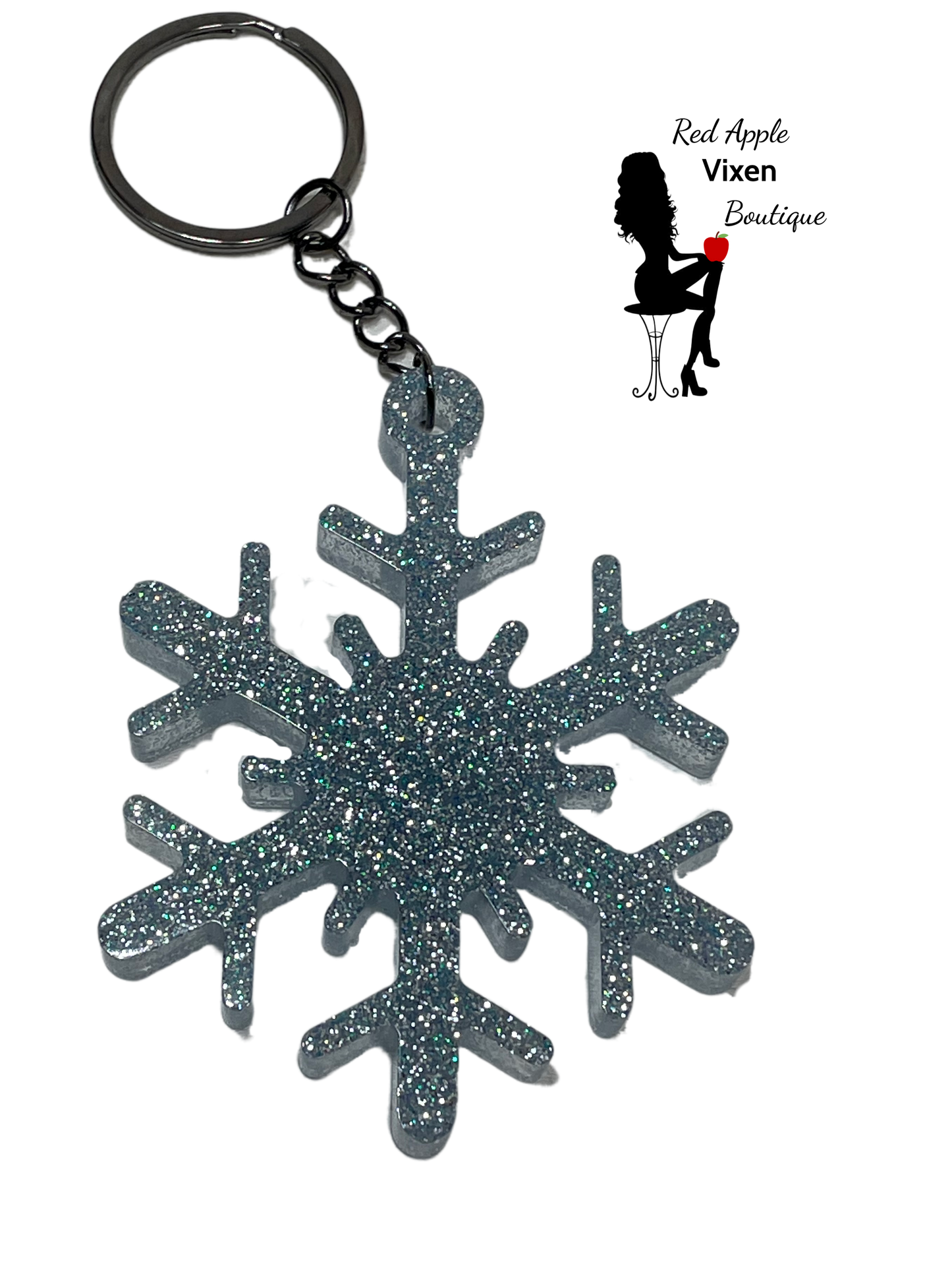 Large Snowflake Key Chain - Red Apple Vixen Boutique