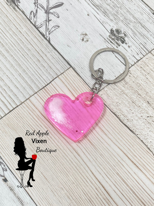 Heart Shaped Hand Made Resin Key Chain - Sassy Chick Clothing