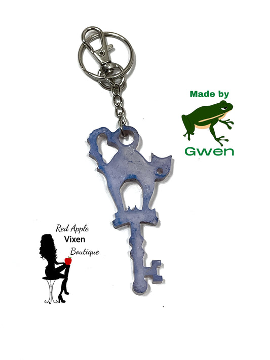 Cat and Key Keychain - Red Apple Vixen Boutique