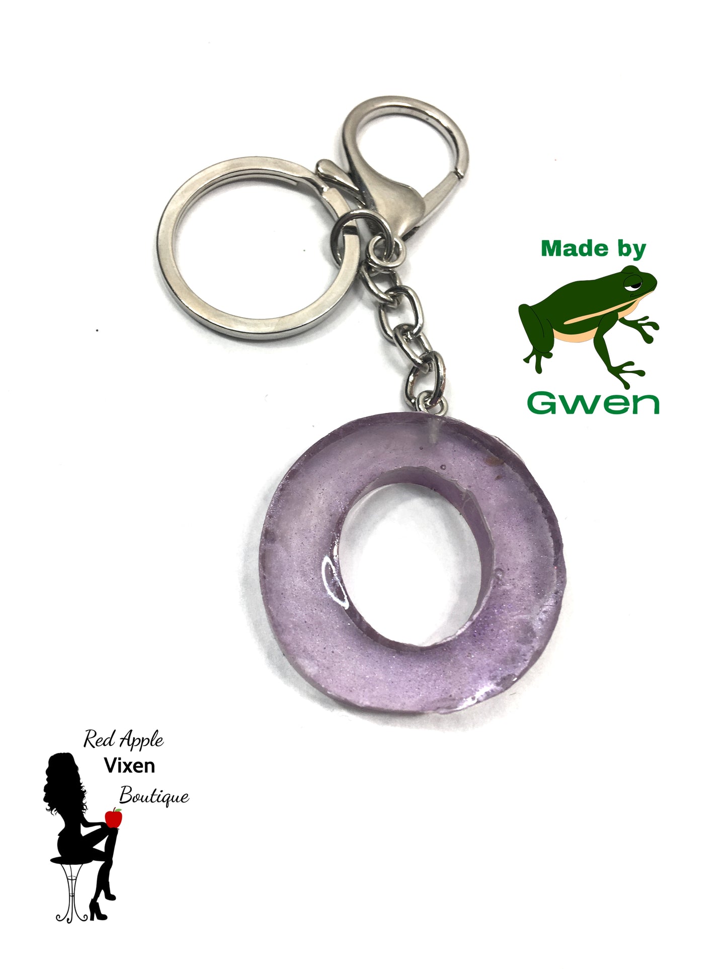 Letter O Resin Key Chain - Red Apple Vixen Boutique