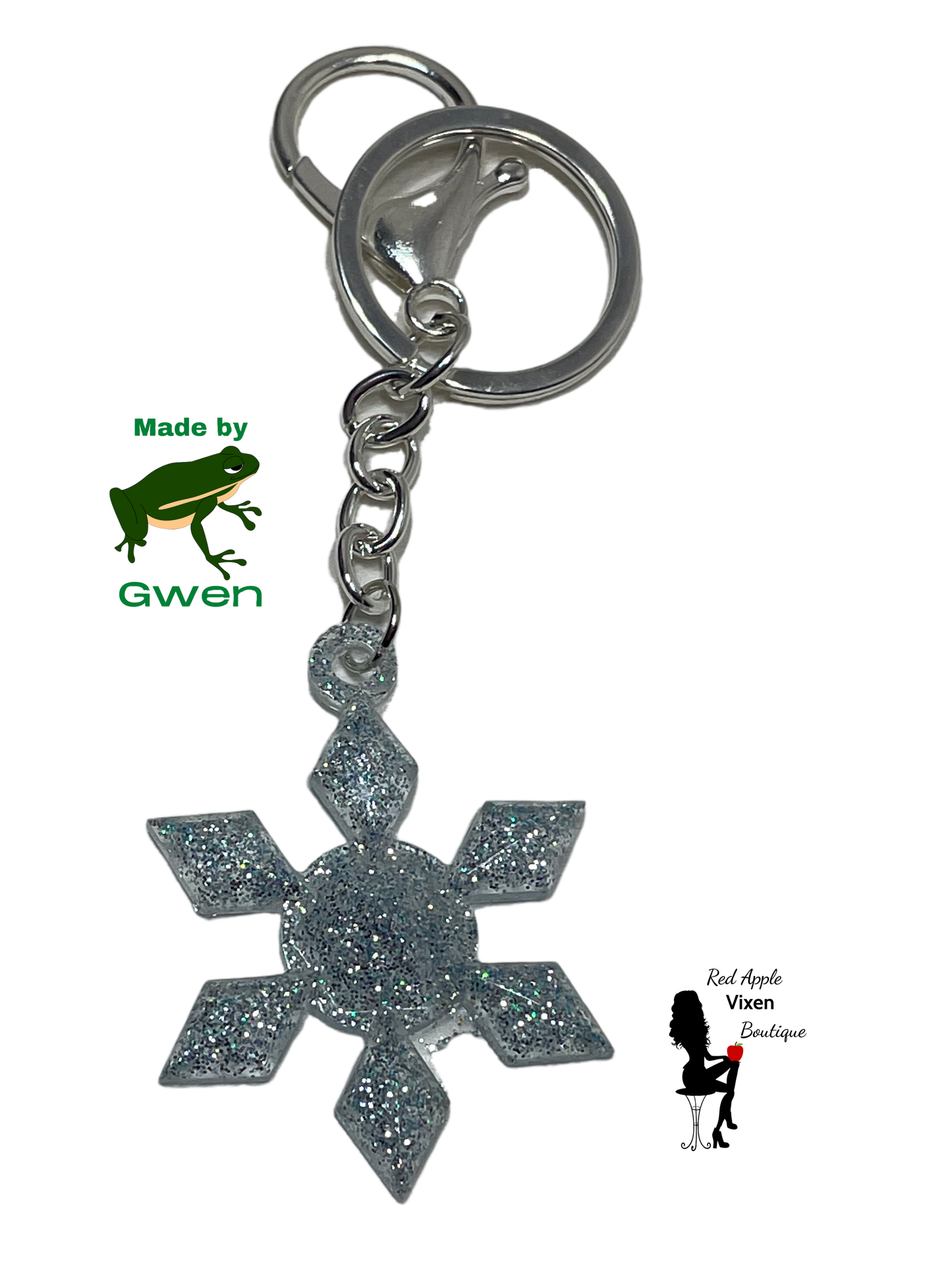 Small Snowflake Keychain - Red Apple Vixen Boutique