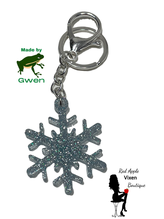 Small Snowflake Keychain - Red Apple Vixen Boutique