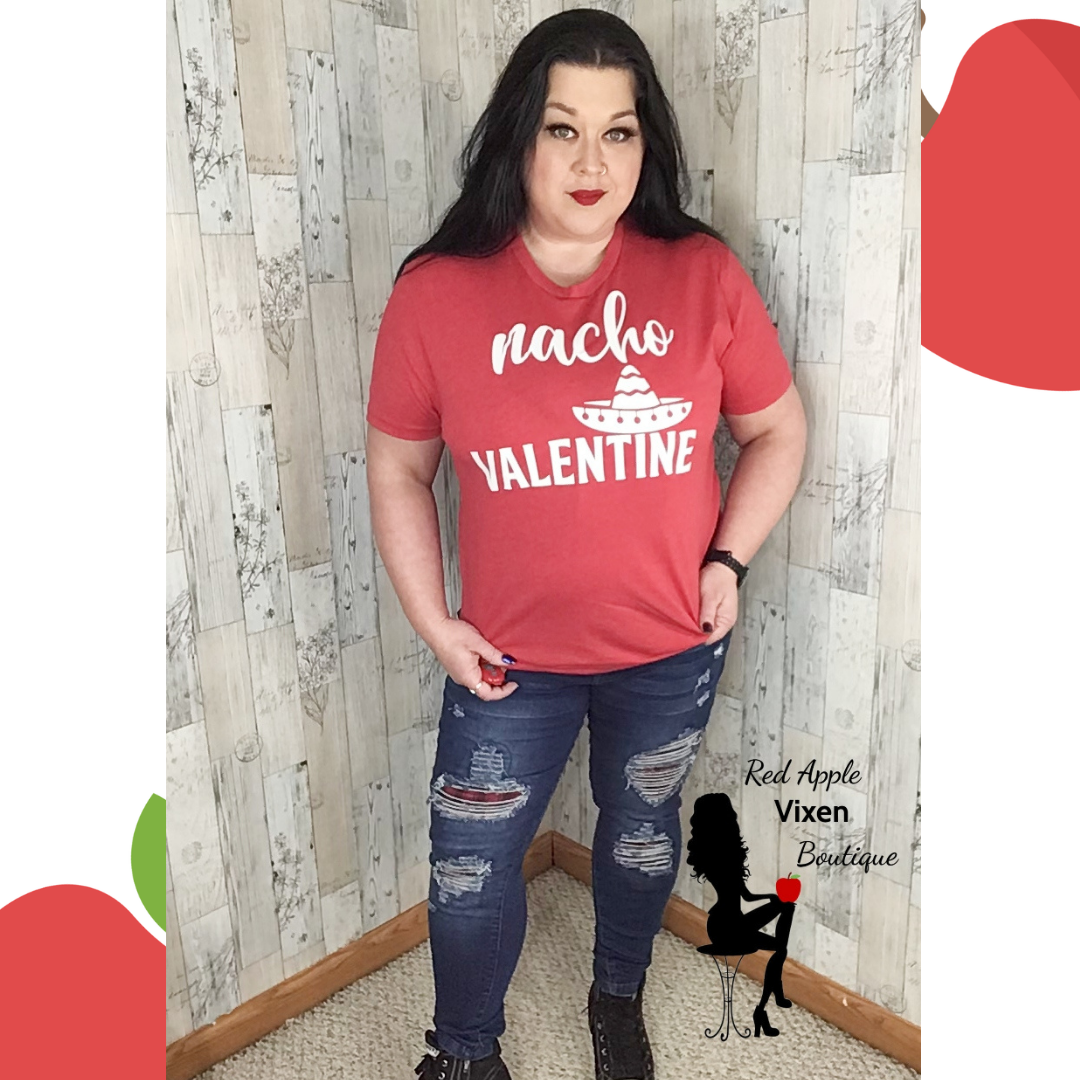 Nacho Valentine Graphic Tee - Red Apple Vixen Boutique