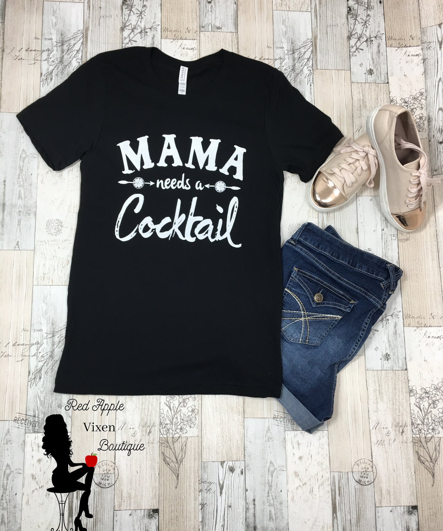 Mama Needs A Cocktail Graphic Tee - Red Apple Vixen Boutique