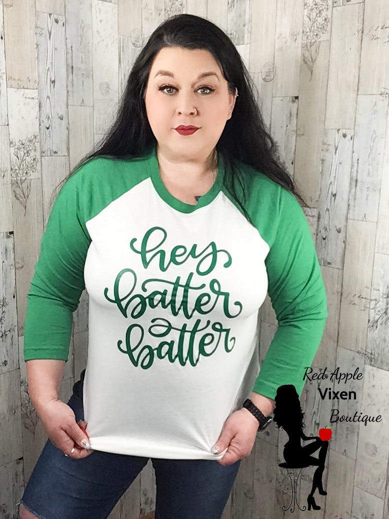 Hey Batter Batter Graphic Tee - Sassy Chick Clothing