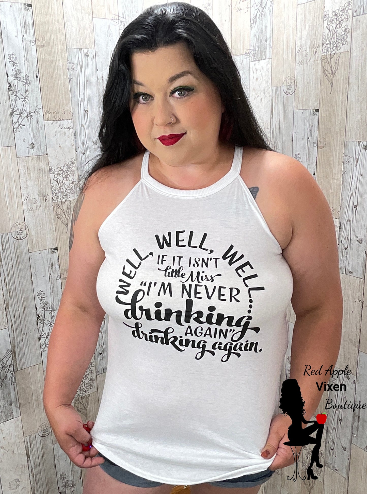 Never Drinking Again Graphic Tank - Sassy Chick Clothing