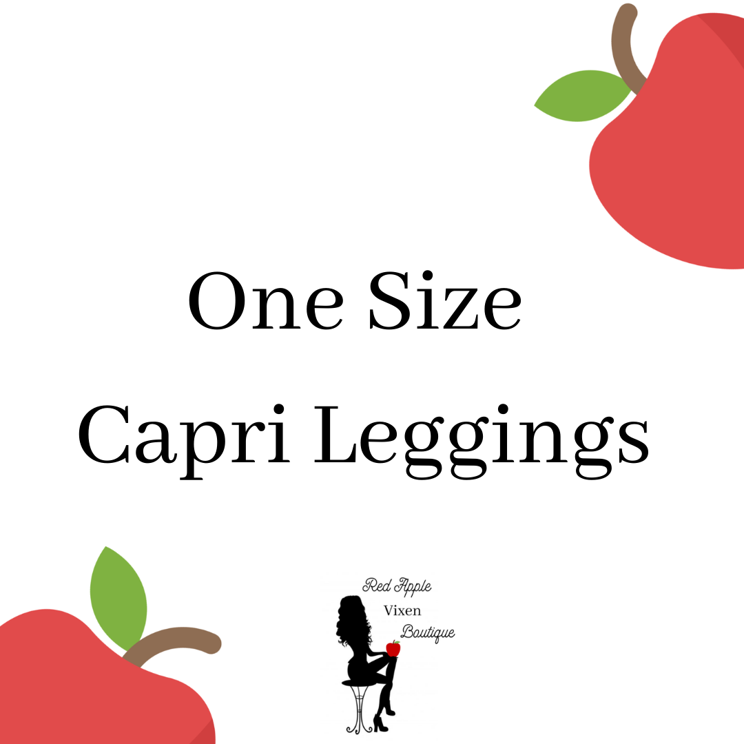 One Size Capri Leggings - Red Apple Vixen Boutique