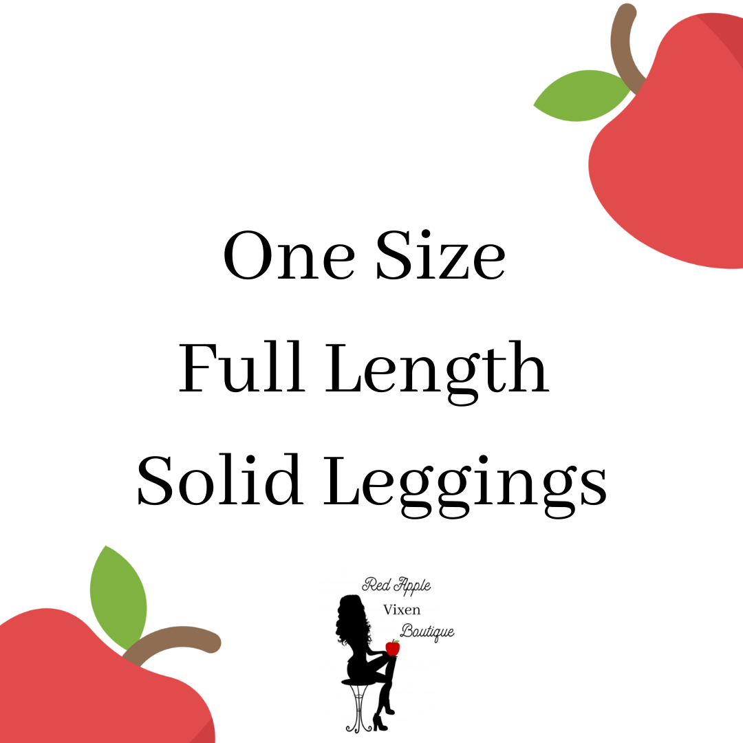 Solid Color One Size Leggings - Red Apple Vixen Boutique