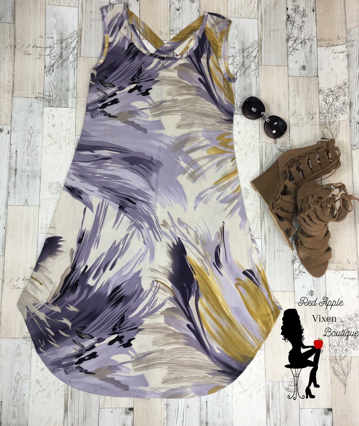 Purple and Mustard Sundress - Sassy Chick Clothing