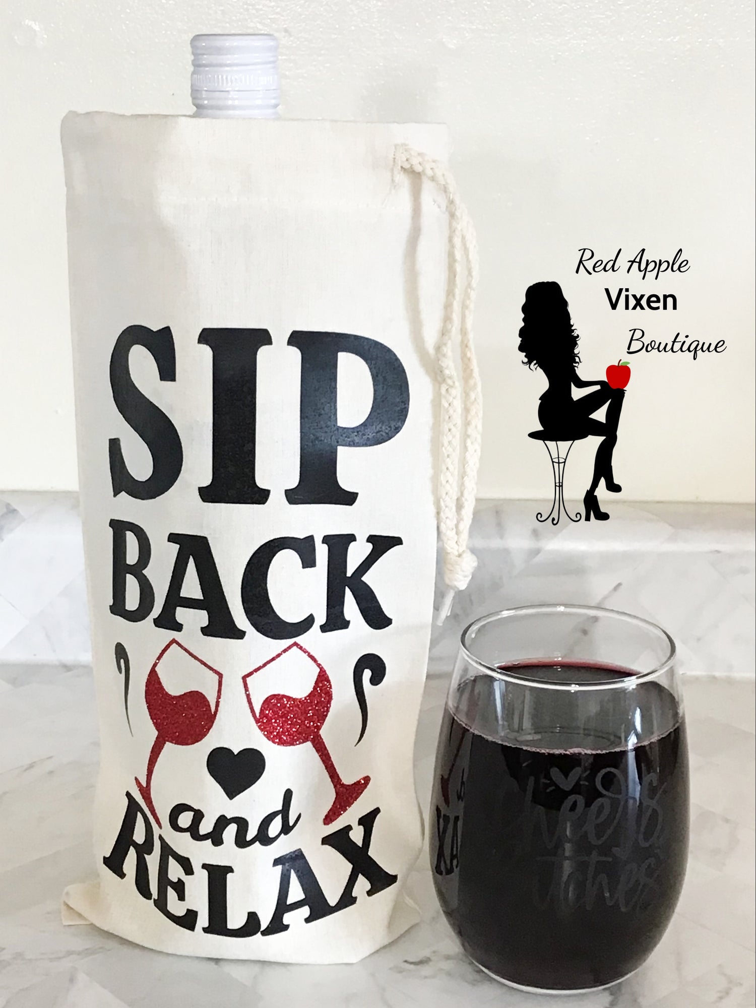 The Sip Back and Relax Wine Tote - Sassy Chick Clothing
