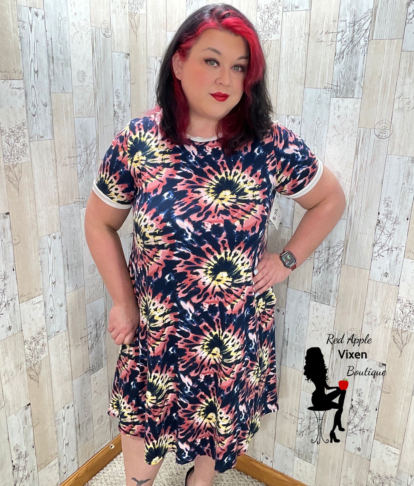 Tie Dye Print Dress with Pockets - Sassy Chick Clothing