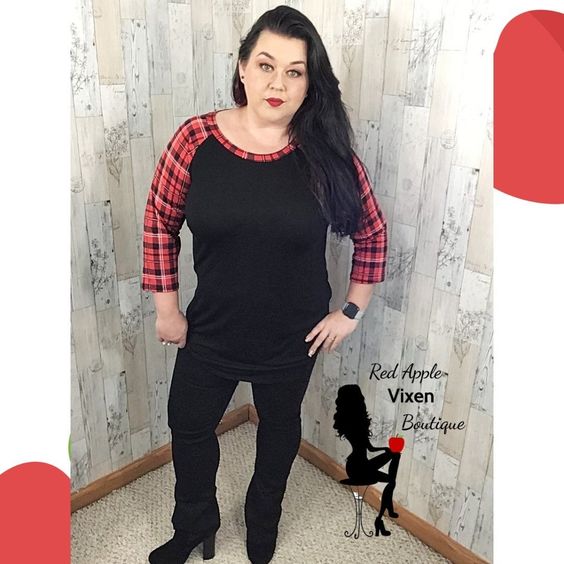 Long Sleeve Red and Black Plaid Tunic - Sassy Chick Clothing