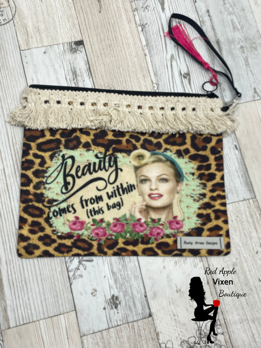 Beauty from Within Make Up Bag - Red Apple Vixen Boutique
